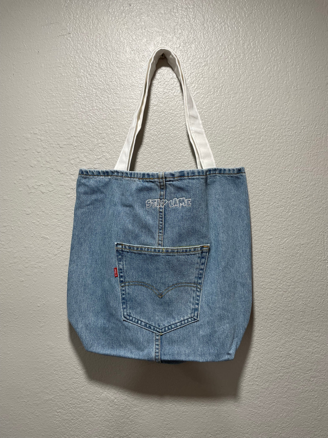 STAY LAME x DirtyDenim Upcycle Levi’s Tote