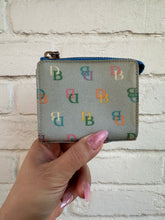 Load image into Gallery viewer, Vintage Dooney &amp; Bourke Baby Blue Rainbow Monogram Wallet/Coinpurse
