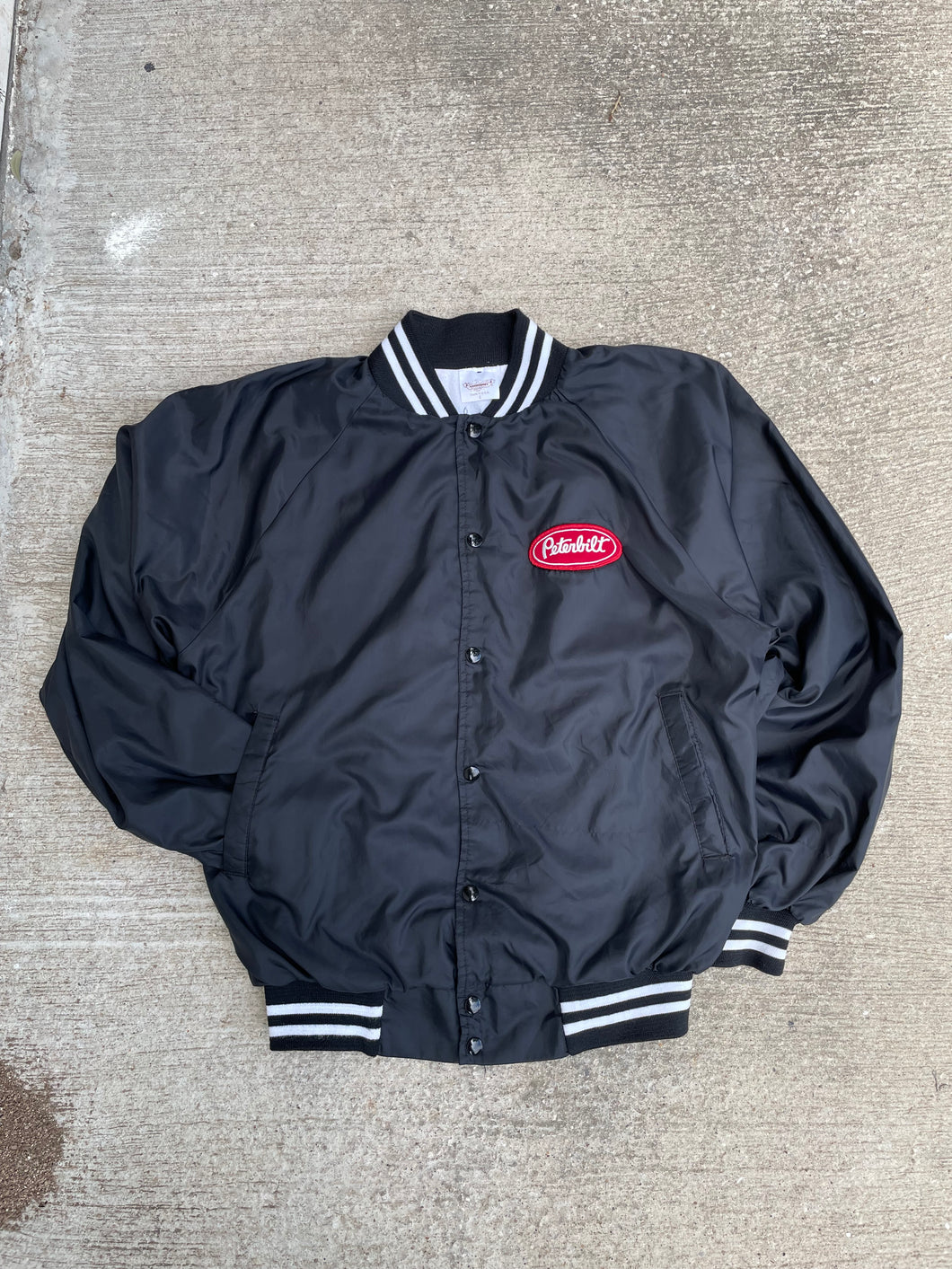 Vintage Peterbilt Satin Bomber Jacket Large