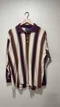 Load image into Gallery viewer, 90’s El Tigre Striped Longsleeve Polo XL
