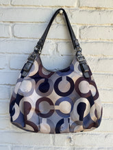 Load image into Gallery viewer, Coach Madison Graphic Op Art Sequin Maggie Shoulder Bag
