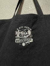 Load image into Gallery viewer, Dirty Denim Embroidery Black Tote
