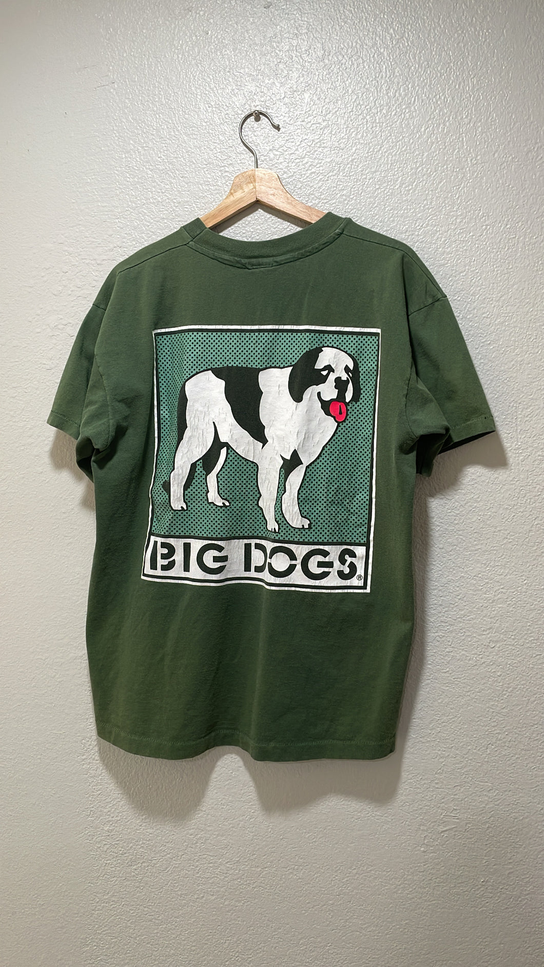 Vintage Big Dogs Green St. Bernard Graphic T-Shirt Men's XL